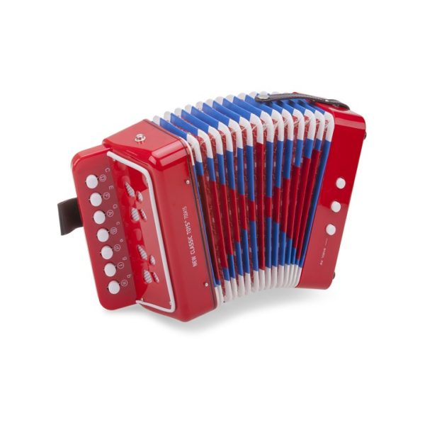 Rode speelgoed accordeon met muziekboekje kopen