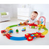 Regenboog muziek en puzzel treinset met trainbaan hape rainbow puzzle railway