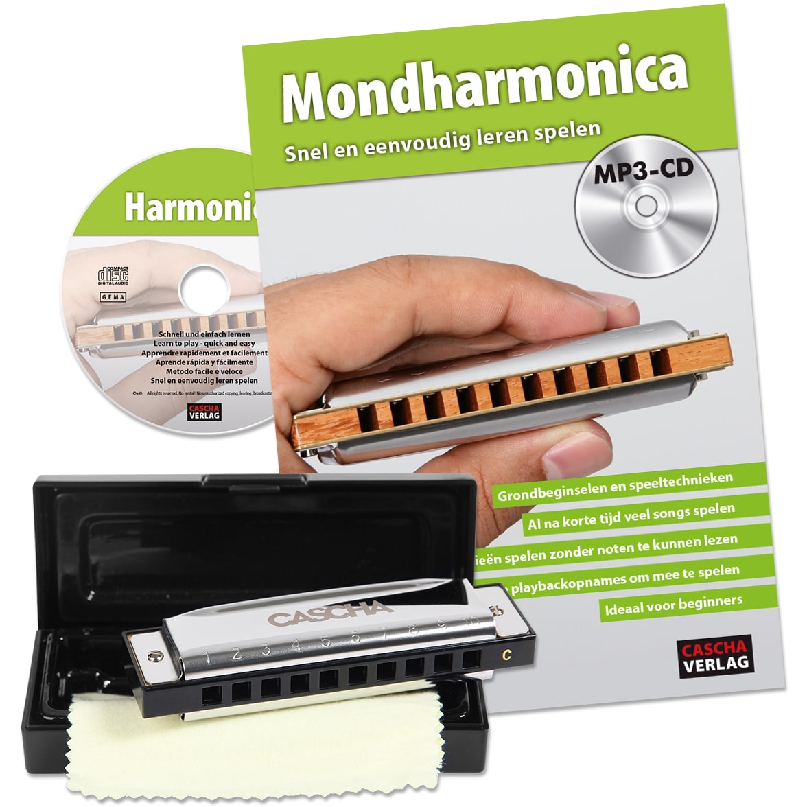 Figuur Zelfrespect werkzaamheid Mondharmonica set met boek + CD kopen? – Muzikiddies.nl